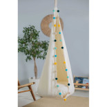 Kokon Tęczowy Pomponik – kolorowe siedzisko wiszące dla dzieci 🌈✨