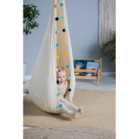 Kokon Tęczowy Pomponik – kolorowe siedzisko wiszące dla dzieci 🌈✨