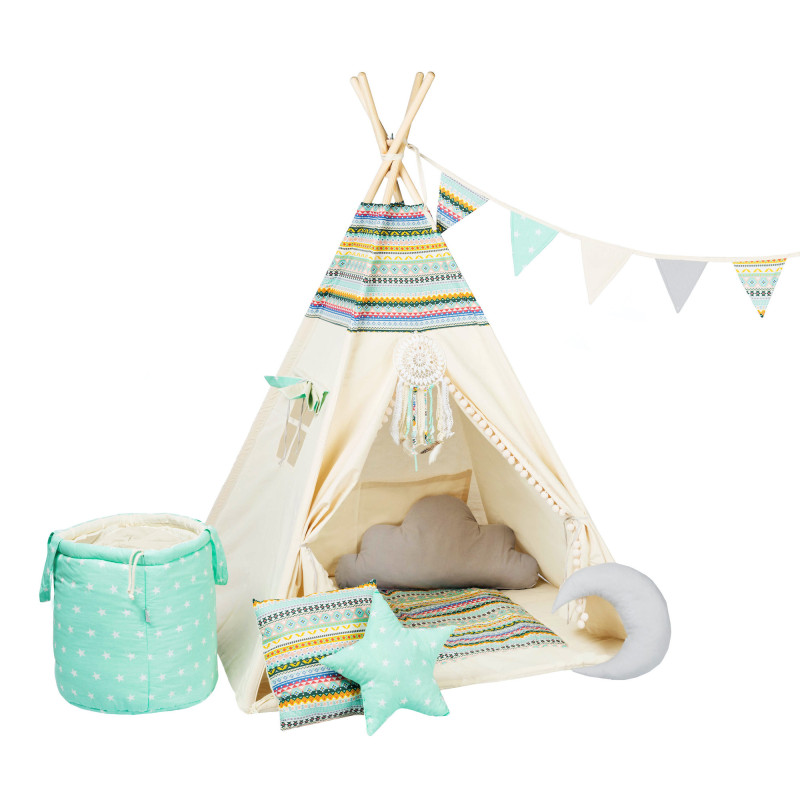 Duży Zestaw Tipi Indiańska Przygoda – Indiańskie Tipi do Pokoju Dziecka | Sówka