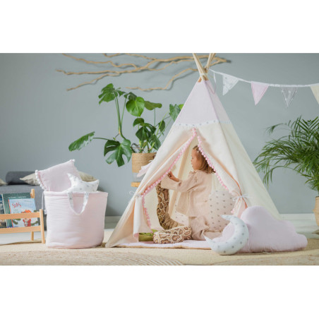 Tipi Królewny z Króliczkiem - Różowe Tipi dla Dziewczynek | Sówka