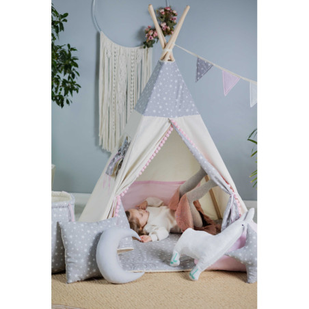 Tipi Gwiazdkowa Perełka z Poduszką Pan Kotek i Kołderką | Sówka