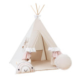 Namiot Tipi „Słodkie Falbanki” | Urocza Kryjówka dla Dzieci – Stabilny, Bezpieczny Zestaw