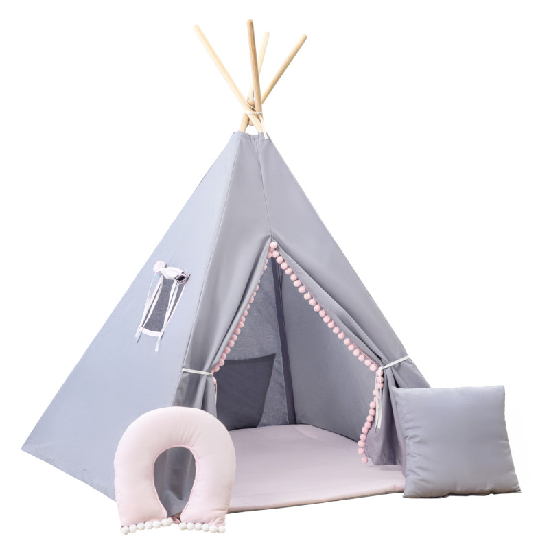 Tipi Różowy Zajączek z Poduszkami i Kołderką | Sówka