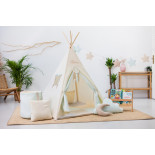 Tipi Błękitny Kącik – Duży Zestaw z Patchworkową Kołderką i Haftem Sky's Limitless | Sówka