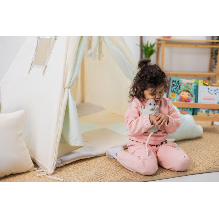 Tipi Błękitny Kącik – Duży Zestaw z Patchworkową Kołderką i Haftem Sky's Limitless | Sówka