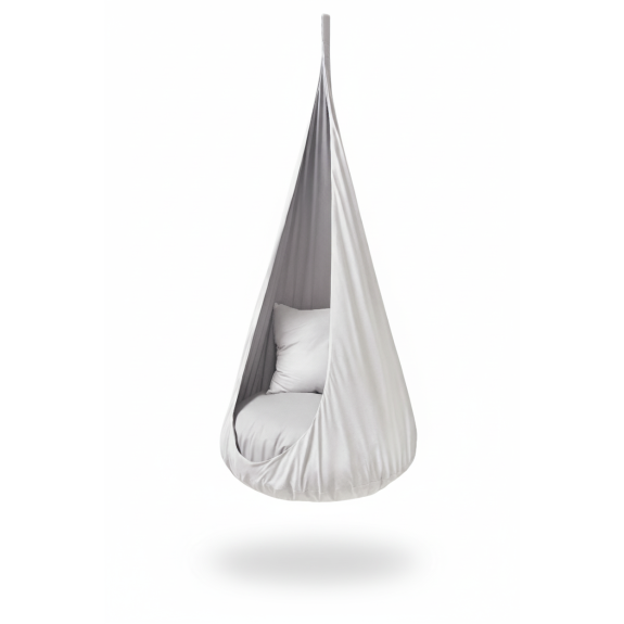 Kokon Szara Myszka – wiszące siedzisko z bawełny dla dzieci