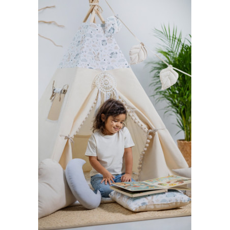 Namiot Tipi „Pastelowi Przyjaciele"- Mega Duży Zestaw| Pastelowe Leśne Zwierzątka