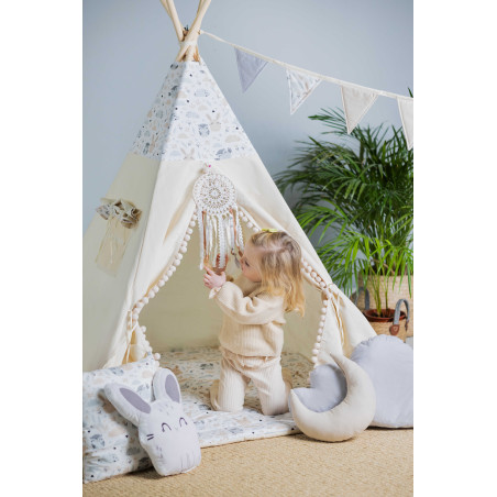 Namiot Tipi „Pastelowi Przyjaciele"- Mega Duży Zestaw| Pastelowe Leśne Zwierzątka