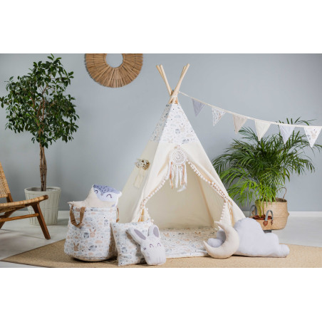 Namiot Tipi „Pastelowi Przyjaciele"- Samo Tipi | Pastelowe Leśne Zwierzątka